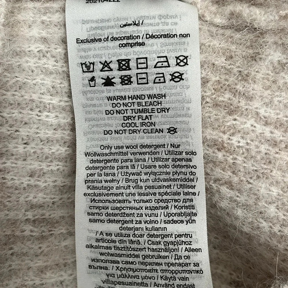 SELECTED FEMME Alpaca Wool Blend Sweater Puff Sleeve, Size XL - Picture 11 of 11